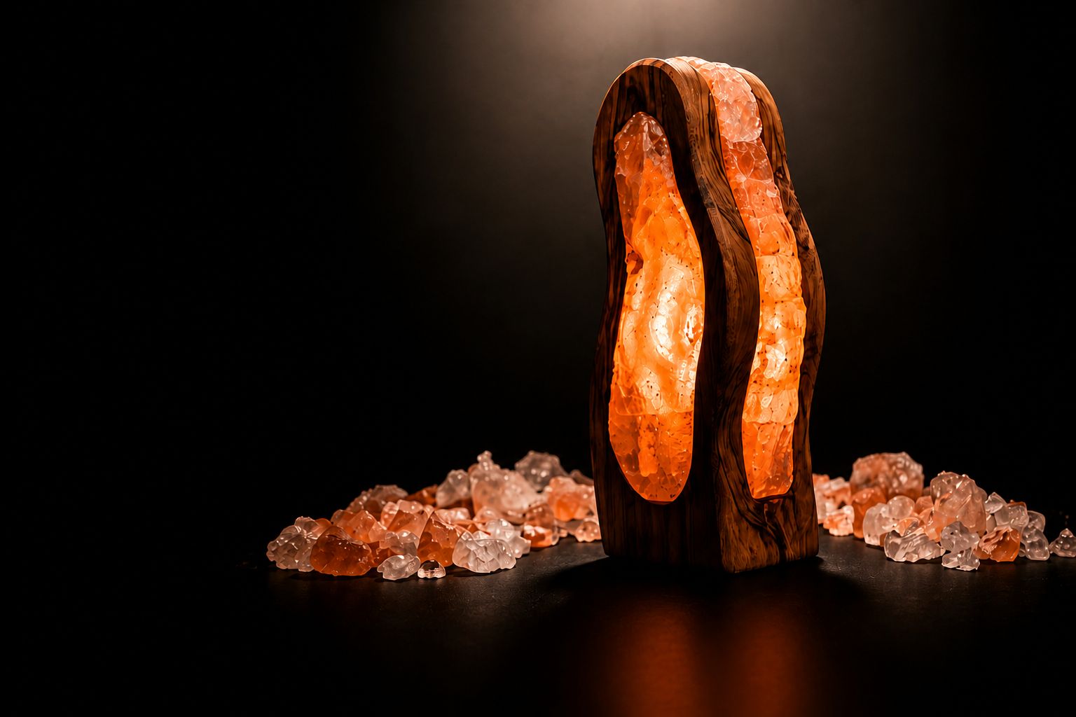 Nooriv salt lamp with glowing crystals